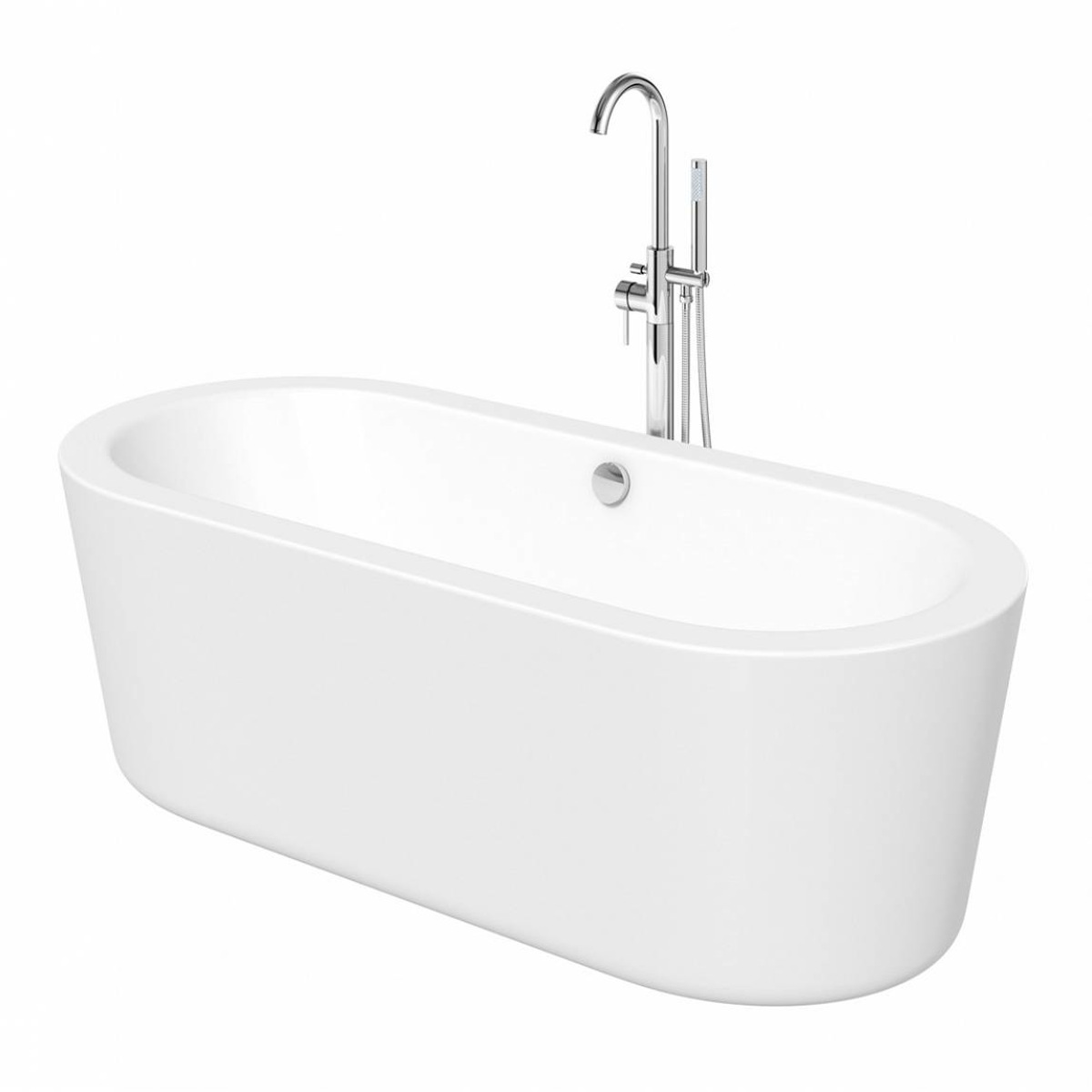 elegant 1500*750*580 white acrylic bathtub